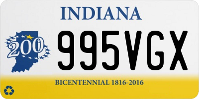 IN license plate 995VGX