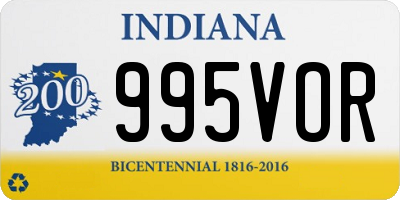 IN license plate 995VOR