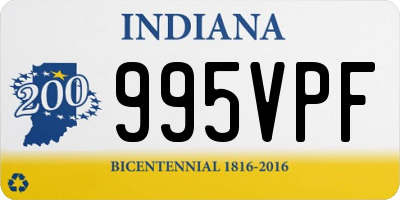 IN license plate 995VPF