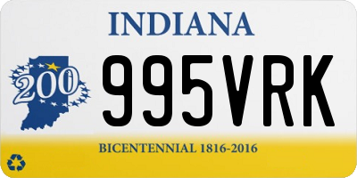 IN license plate 995VRK