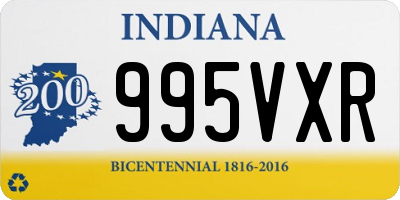 IN license plate 995VXR