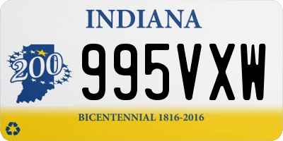 IN license plate 995VXW