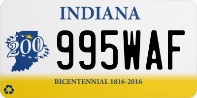 IN license plate 995WAF