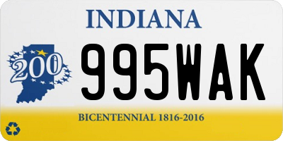 IN license plate 995WAK