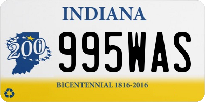 IN license plate 995WAS