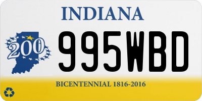 IN license plate 995WBD