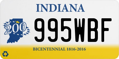 IN license plate 995WBF