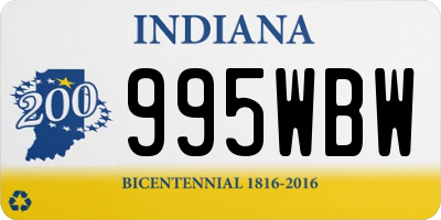 IN license plate 995WBW