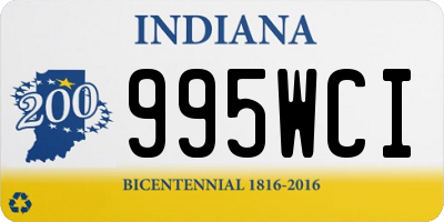 IN license plate 995WCI