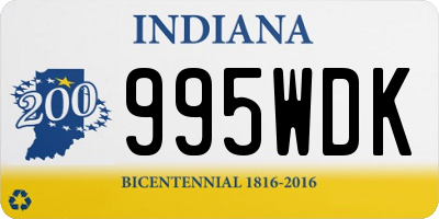IN license plate 995WDK