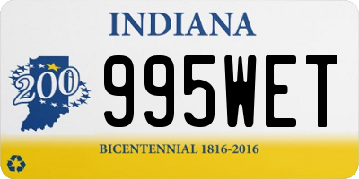 IN license plate 995WET