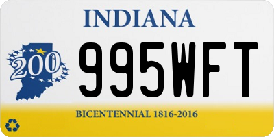 IN license plate 995WFT