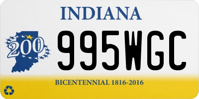 IN license plate 995WGC