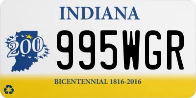 IN license plate 995WGR