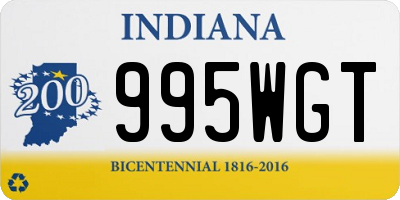 IN license plate 995WGT