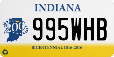 IN license plate 995WHB