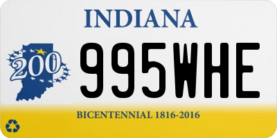 IN license plate 995WHE