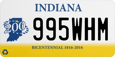 IN license plate 995WHM