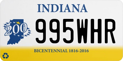 IN license plate 995WHR