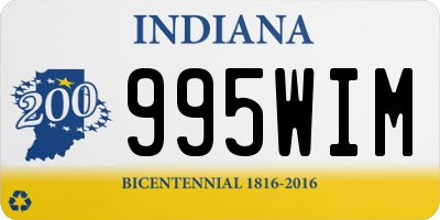 IN license plate 995WIM