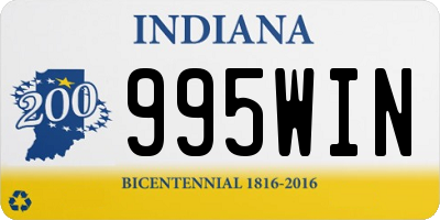 IN license plate 995WIN