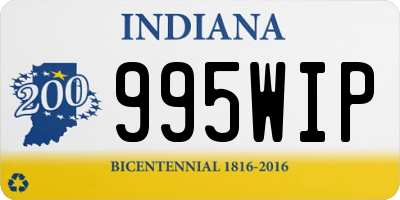 IN license plate 995WIP