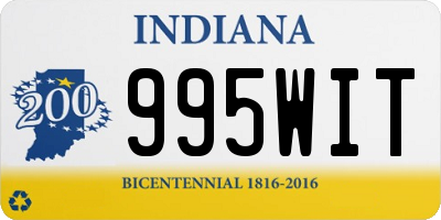 IN license plate 995WIT