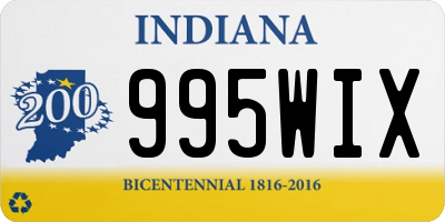 IN license plate 995WIX