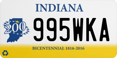 IN license plate 995WKA