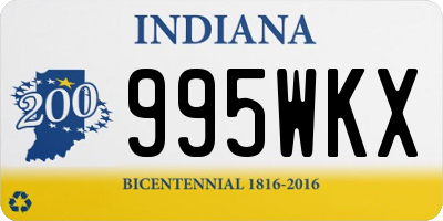 IN license plate 995WKX