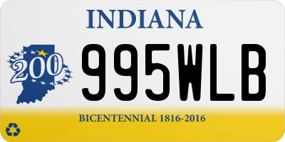 IN license plate 995WLB
