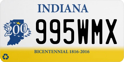 IN license plate 995WMX