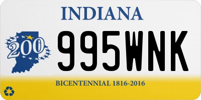 IN license plate 995WNK