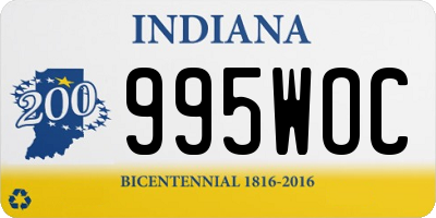 IN license plate 995WOC