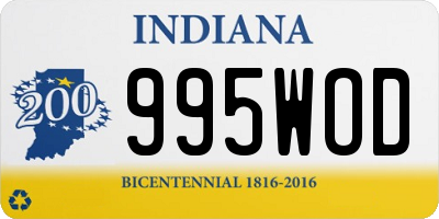 IN license plate 995WOD