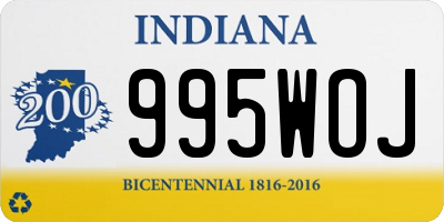 IN license plate 995WOJ