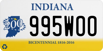 IN license plate 995WOO