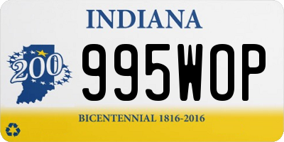 IN license plate 995WOP