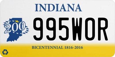 IN license plate 995WOR