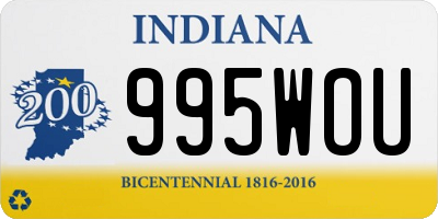 IN license plate 995WOU