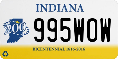 IN license plate 995WOW