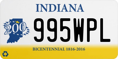IN license plate 995WPL