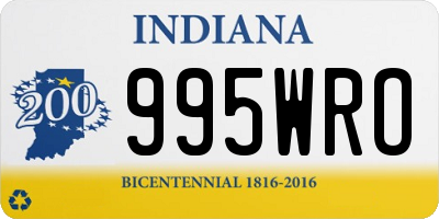 IN license plate 995WRO