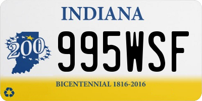 IN license plate 995WSF