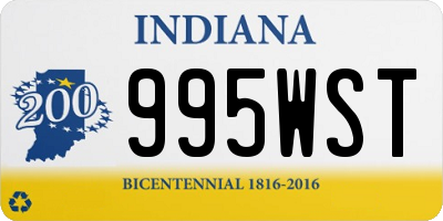 IN license plate 995WST