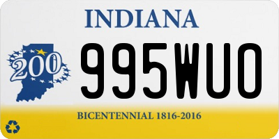 IN license plate 995WUO