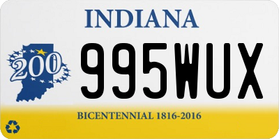 IN license plate 995WUX