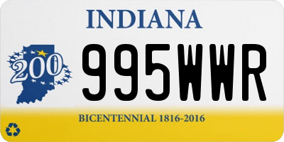 IN license plate 995WWR