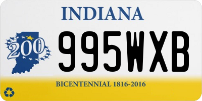 IN license plate 995WXB