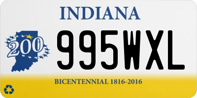 IN license plate 995WXL